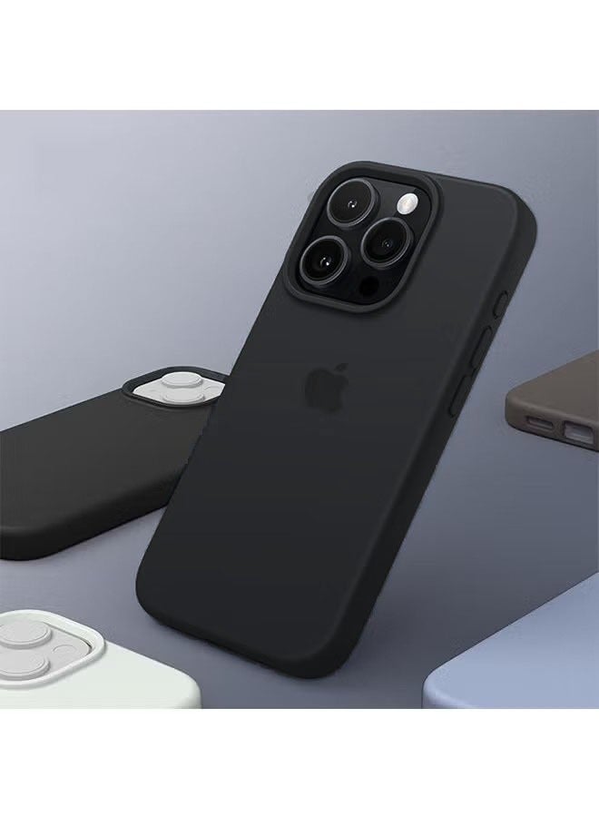 iPhone 15 Pro Max Case Silicone Cover, Silky-Soft Touch Full-Body Protective Phone Case, Shockproof, Slim Phone Case, Anti-Scratch Soft Microfiber Lining, Black - Image 5