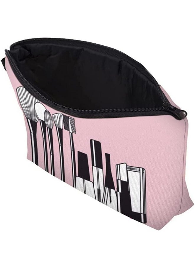 HOUSE OF QUIRK - House of Quirk Printed 3 Cms Cosmetic Pouch (Standard_COSPAY_PINK_MAKEUP_PINK MAKEUP) - Image 1
