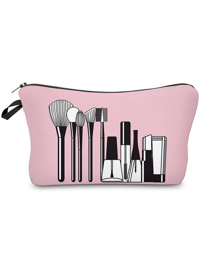 HOUSE OF QUIRK - House of Quirk Printed 3 Cms Cosmetic Pouch (Standard_COSPAY_PINK_MAKEUP_PINK MAKEUP) - Image 1
