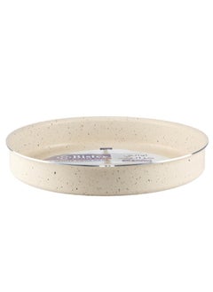 Bister Granite Round Baking Oven Tray 26Cm Made of High-Quality Nonstick With Flat Bottom Suitable For Oven Beige Color.  - Image 2