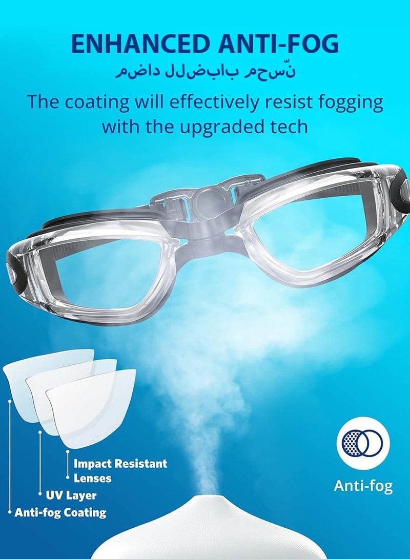 DPTER Premium Swimming Goggles with Nose Plugs , Ear Plugs and Waterproof Phone Pouch for Men, Women & Teenagers, - Clear Vision, 180° Panoramic View, Polarized, Anti-Fog, UV Protection, Leak-Proof Eyewear - Image 3