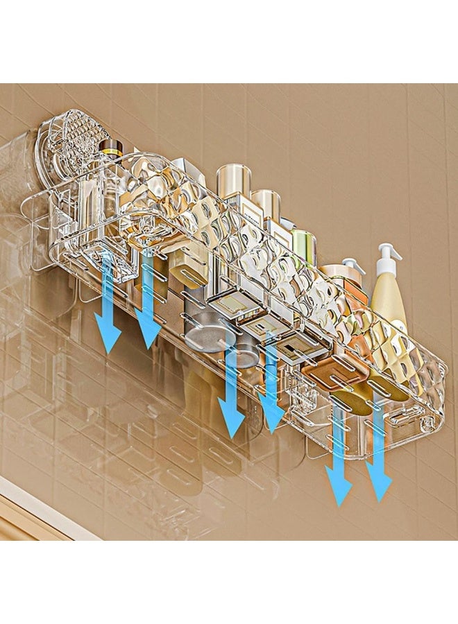 KITCHENOO Wave-shaped suction cup storage rack, new no-drill wall-mounted bathroom storage shelf with suction cups for kitchen and shower, luxurious and lightweight suction cup storage rack, suction cup shower holder - Image 3