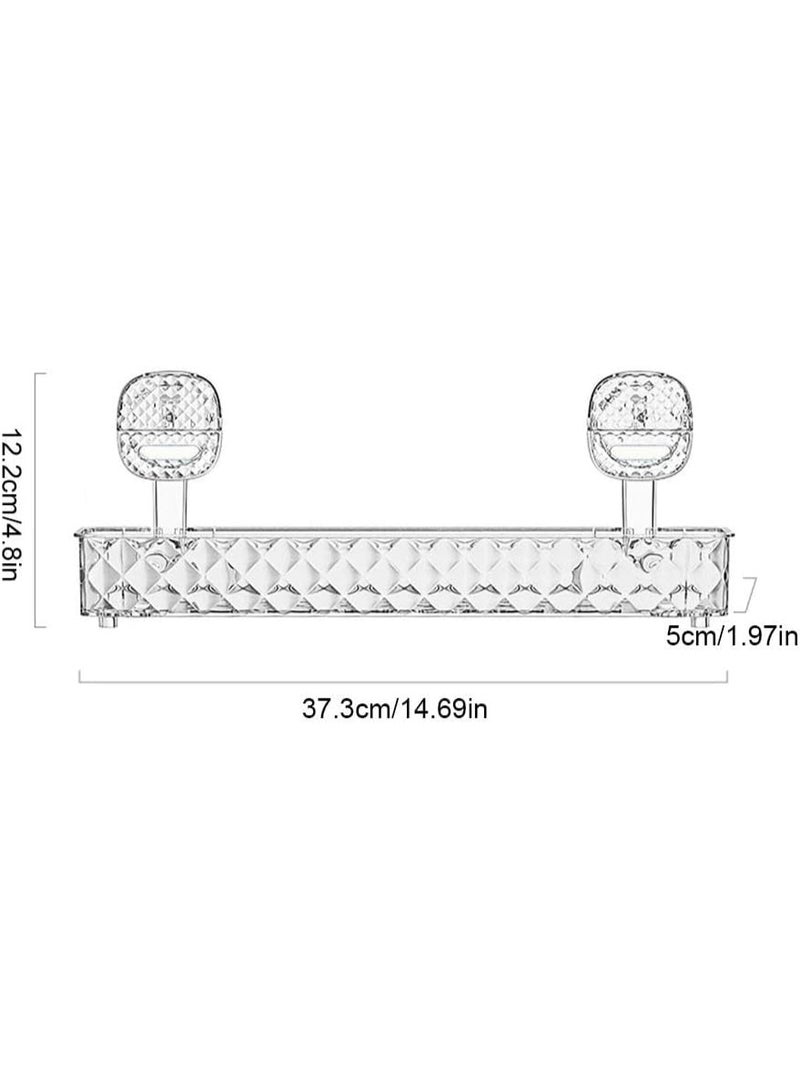 KITCHENOO Wave-shaped suction cup storage rack, new no-drill wall-mounted bathroom storage shelf with suction cups for kitchen and shower, luxurious and lightweight suction cup storage rack, suction cup shower holder - Image 5