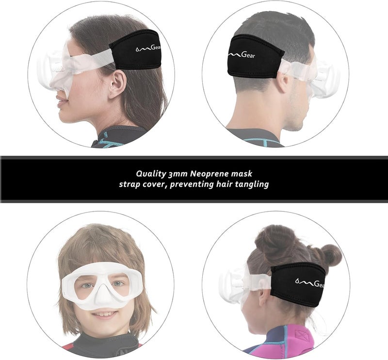OMGear Swim Mask Dive Goggles Swimming Goggles with Nose Cover Snorkeling Gear Junior Adult Snorkel Mask for Scuba Diving Spearfishing Neoprene Strap Impact Resistance - Image 4