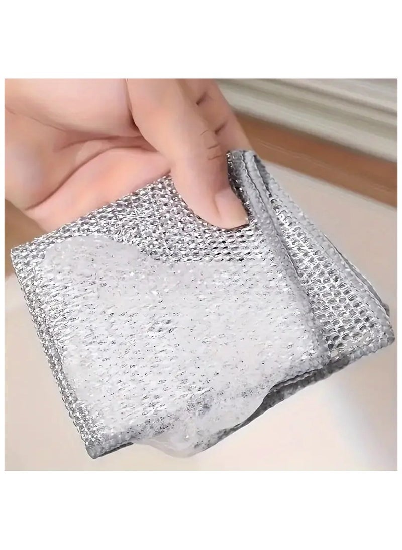 Goolsky A Versatile Miracle Cleaning Cloth Made Of 6 Pieces Of Steel Wire, Suitable For Washing Dishes, Dry And Wet Use, Does Not Scratch The Steel Wire Dishcloth, Easy To Rinse And Machine Washable - 20 Cm  - Image 4