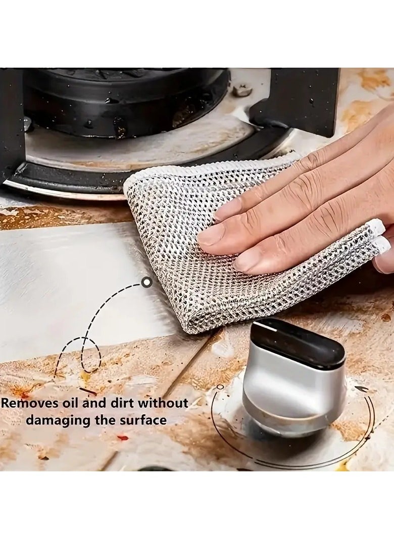 Goolsky A Versatile Miracle Cleaning Cloth Made Of 6 Pieces Of Steel Wire, Suitable For Washing Dishes, Dry And Wet Use, Does Not Scratch The Steel Wire Dishcloth, Easy To Rinse And Machine Washable - 20 Cm  - Image 5