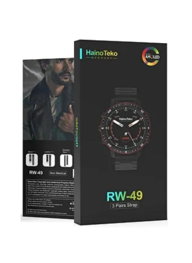 Haino Teko RW-49 –HD AMOLED- Smart watch-3 Pairs Strap - Image 1