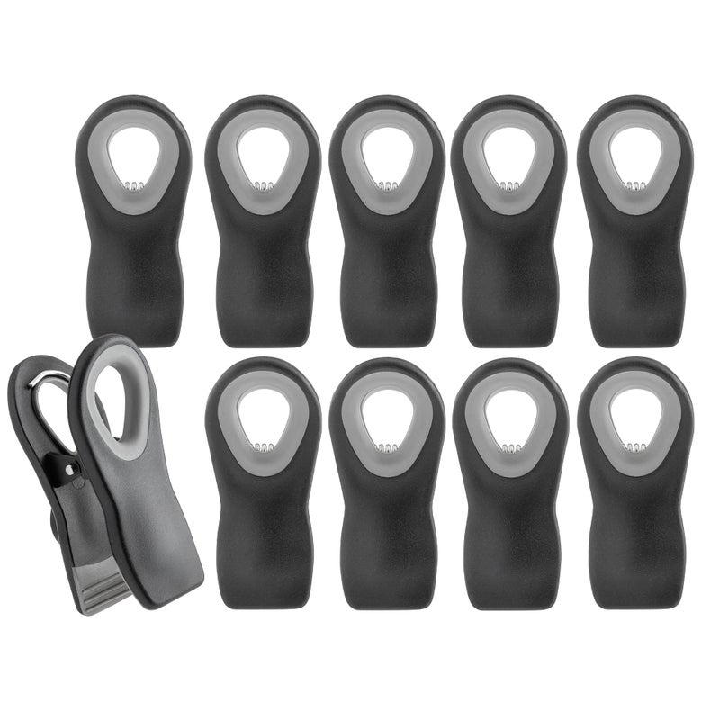 COOK WITH COLOR COOK WITH COLOR Bag Clips with Magnet  Airtight Food Storage Clips for Bread Snack and Food Bags Black Pack of 10 