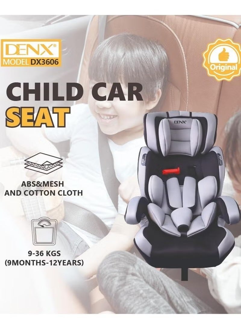 Denx Child Car Seat Portable Car Seat Soft Padded 5-Point Belt Ergonomic Design with Holder Washable - Image 1