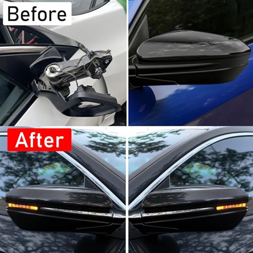Moonlinks Compatible with 2016-2021 Honda Civic Side Mirror Cover Replacement,Glossy Black LH & RH Side Door Rearview Mirror Cap Trim for 10th Gen Civic,2019-2022 Insight,(1 Pair) - Image 4