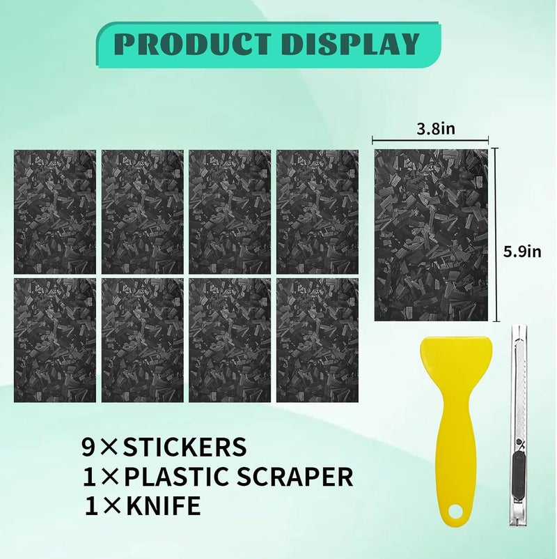 BLAKAYA Compatible with Black Forged Carbon Fiber Bowtie Emblem Wrap Kit GMC Logo Overlay Vinyl Wrap with Squeegee and Cutter 9PCS - Image 2
