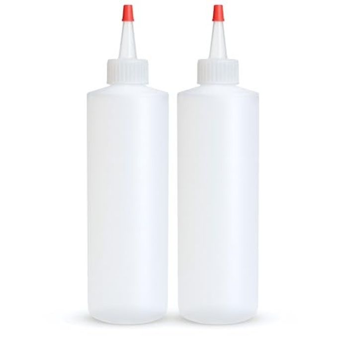 Condiment Squeeze Bottles, 8 OZ Empty Squirt Bottle, Red Top Cap, Leak Proof - for Ketchup, Mustard, Syrup, Sauces, Dressing, Oil, Arts & Crafts, BPA FREE Plastic - Perfect for Kitchen - 2 PACK