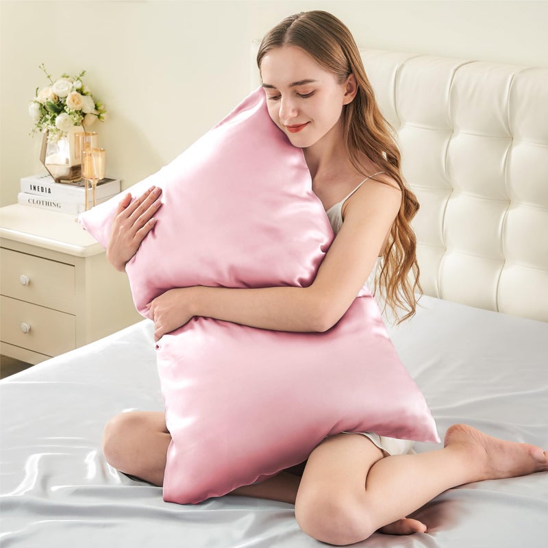 INFIIXSO Mulberry Silk Pillowcase for Hair and Skin  Silk Pillow Cases Standard Size with Hidden Zipper 20x26 Inches  Extraordinary Smooth and Soft Cooling Pillow Cases for Hot Sleepers(Pink  1 Pack) - Image 3