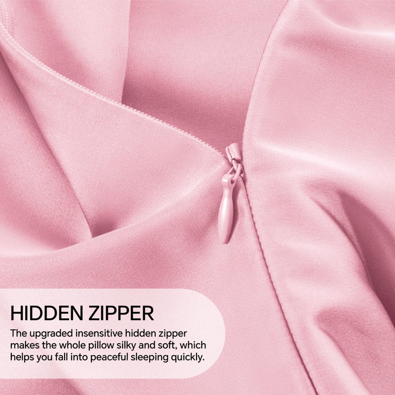 INFIIXSO Mulberry Silk Pillowcase for Hair and Skin  Silk Pillow Cases Standard Size with Hidden Zipper 20x26 Inches  Extraordinary Smooth and Soft Cooling Pillow Cases for Hot Sleepers(Pink  1 Pack) - Image 5