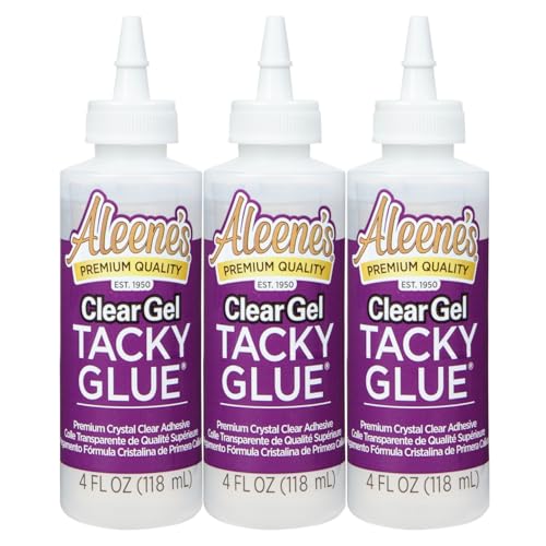 Aleene's Clear Gel Tacky Glue for Crafts, Nontoxic, Applies and Dries Clear, 4 fl oz 3 Pack - Image 1