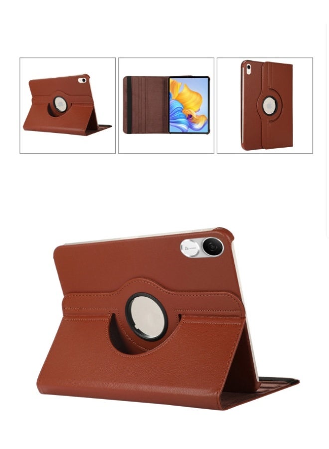 for Honor Pad X8a 11 Inch Case Cover, Multi-Angle Stand + 360 Rotating Bracket + Shockproof Leather Slim Protective Cover，brown - Image 1