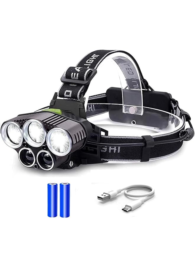 LINJIE Rechargeable 3500 Lumen 6 Mode Waterproof 5 LED Flashlight with Lithium Ion Battery - Image 1