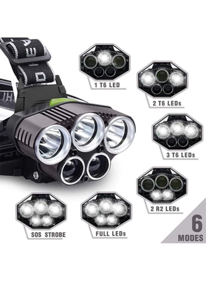 LINJIE Rechargeable 3500 Lumen 6 Mode Waterproof 5 LED Flashlight with Lithium Ion Battery - Image 5