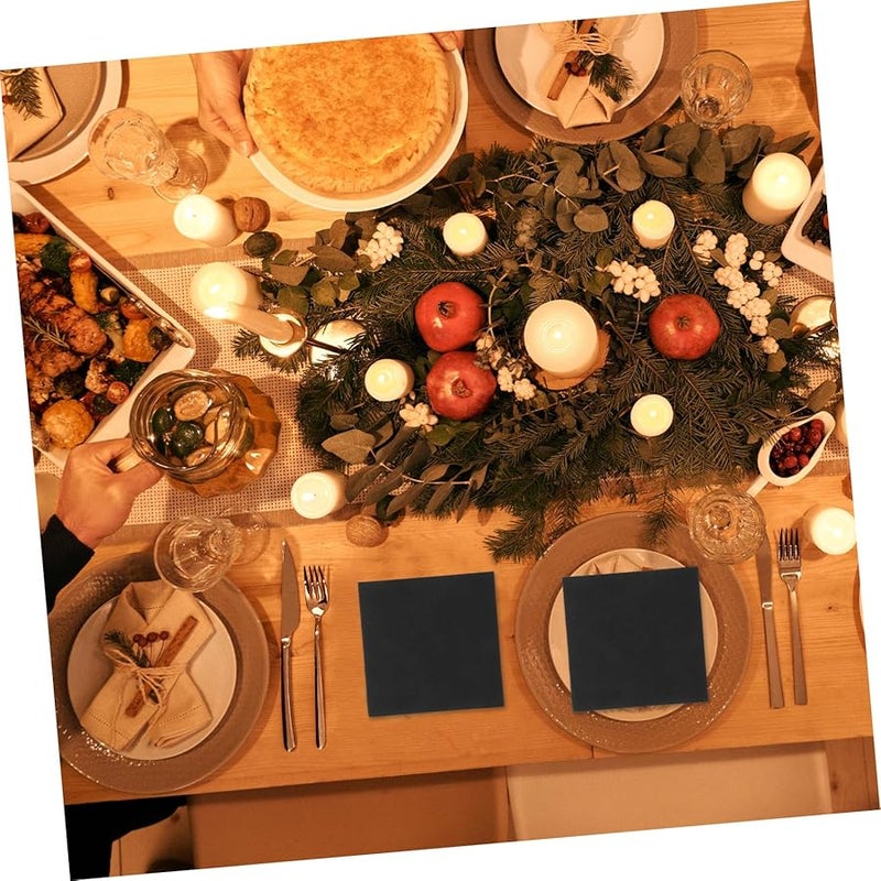 VALICLUD 50 Pack Black Disposable Table Napkins Premium Soft Absorbent for Party Wedding Dinner Events - Image 4