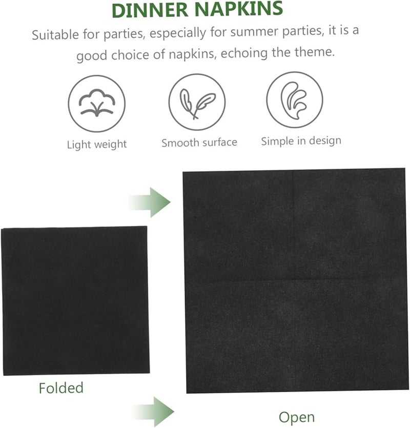 VALICLUD 50 Pack Black Disposable Table Napkins Premium Soft Absorbent for Party Wedding Dinner Events - Image 3