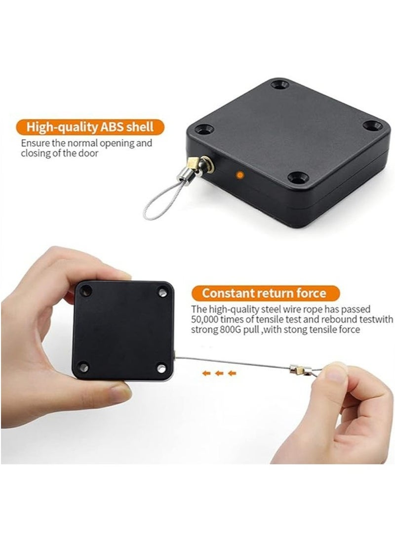 Generic Punch Free Auto Sensor Door Closer,Quick Easy Door Closer Multifunctional Automatic Sliding Door Closer with Steel Drawstring for Residential Commercial Doors,Back Door, Bathroom Door (1PC, Black)  - Image 5