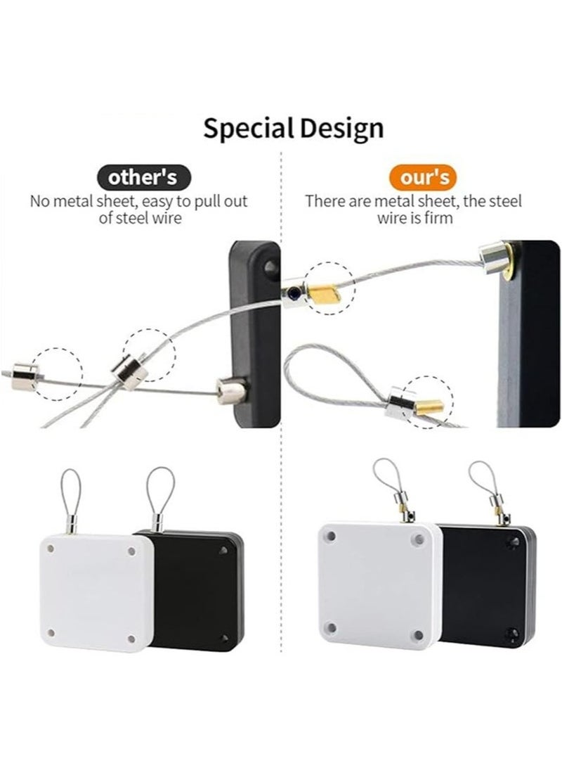Punch Free Auto Sensor Door Closer,Quick Easy Door Closer Multifunctional Automatic Sliding Door Closer with Steel Drawstring for Residential Commercial Doors,Back Door, Bathroom Door (1PC, Black) - Image 3