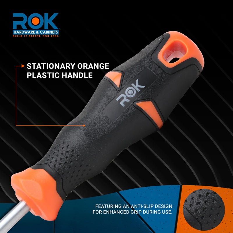 ROK Pozi #2 Screwdriver, Chrome Shaft in Black with Orange Handle, ROKPOZI - Image 4