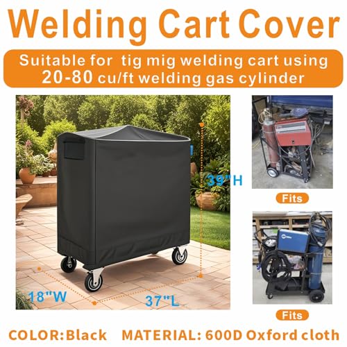 VeyoStories Welding Cart Cover Suitable for Tig Mig Welder Cart Plasma cutter Rolling Welding Cart Using 2080 cuft Welding Cylinders Waterproof Dustproof Cover Only - Image 3