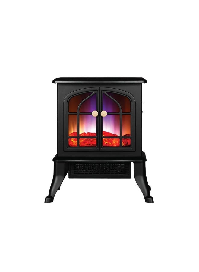 دينكس مدفأة كهربائية صغيرة أنيقة مع تحكم في درجة الحرارة، ،مع  تأثيرات لهب واقعية ثلاثية الأبعاد، تصميم آمن من ارتفاع درجة الحرارة - Image 4