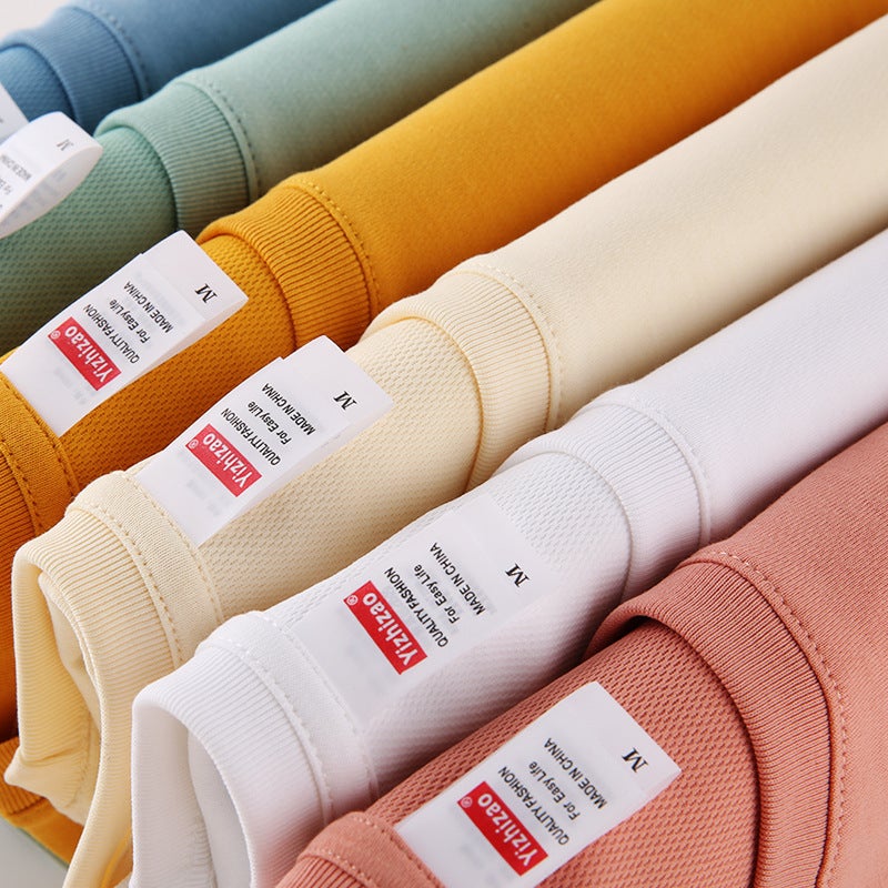 Live Broadcast Premium Long-Staple Cotton Composite Ice Ion-Wicking Breathable Round Neck Solid Color T-Shirt Short-Sleeved Men'S And Women'S Trendy Top - Image 3