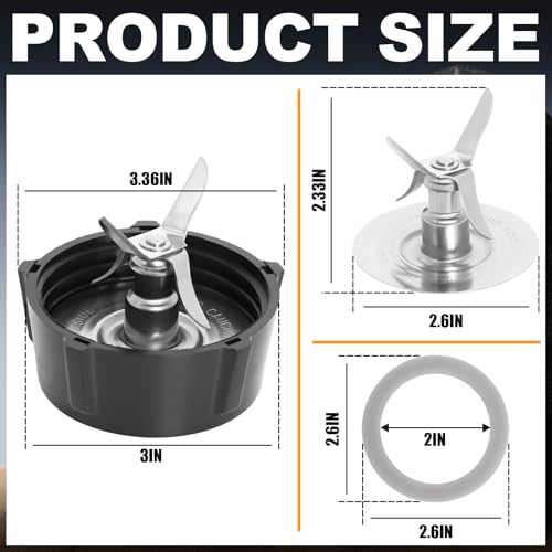 Swess Blender Blade for Oster Osterizer with Sealing Ring Gasket 4902 Jar Bottom Coupling Stud Pin Kit Compatible with Oster Blender Glass Jar Replacement Kit - Image 2