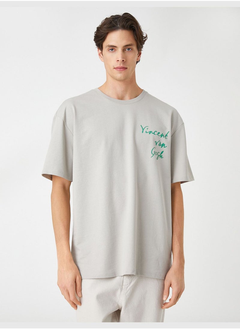 KOTON Vincent Van Gogh Oversized T-Shirt Licensed Printed  - Image 3