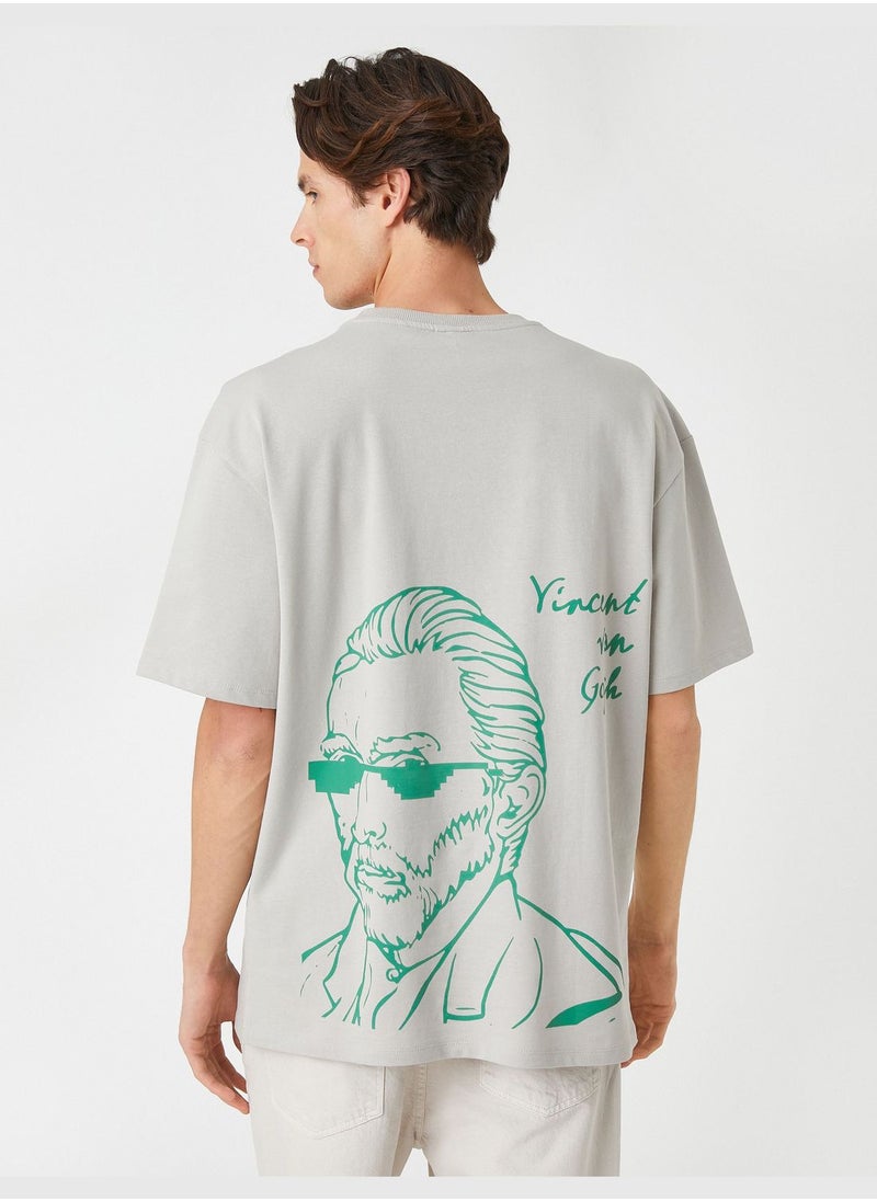 KOTON Vincent Van Gogh Oversized T-Shirt Licensed Printed  - Image 4