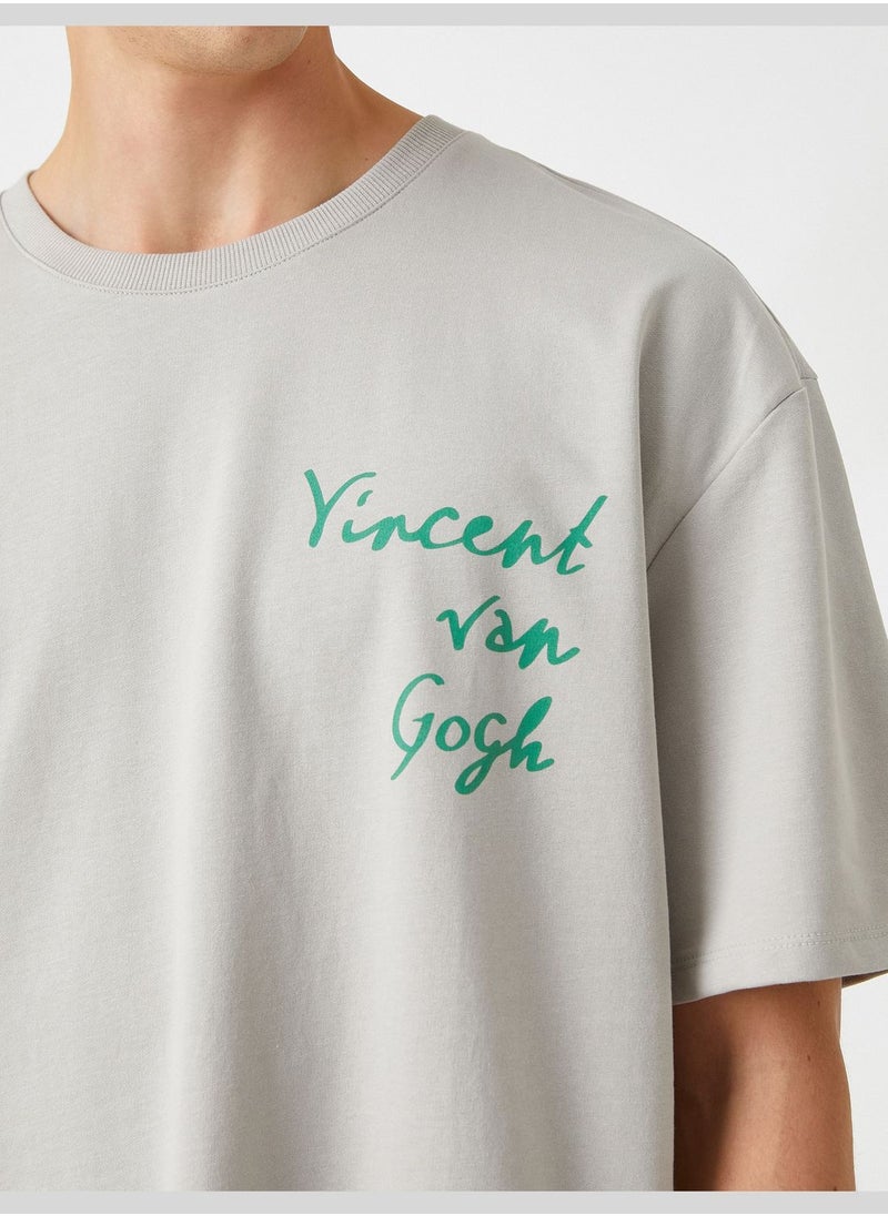 KOTON Vincent Van Gogh Oversized T-Shirt Licensed Printed  - Image 5