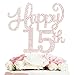 LASKYER Happy 15th Birthday Decorations15th Birthday Rose Gold Rhinestone Cake Topper Cheers to Fifteen Years Old Bday Party Metal Sparkly Cake Centerpieces Sign - Image 3
