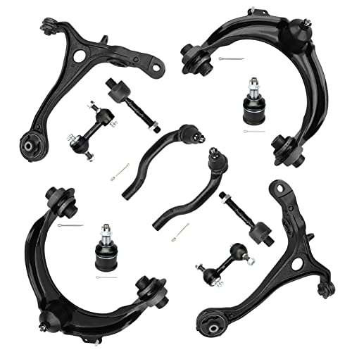 BRTEC مجموعة تعليق أمامي ذراع تحكم علوي وسفلي مع وصلة كروية + قضبان توجيه + قضبان موازنة 2003 2004 2005 2006 2007 لهوندا أكورد 2.4 لتر؛ 2004-08 لأكورا TSX - مجموعة 12 قطعة - Image 1