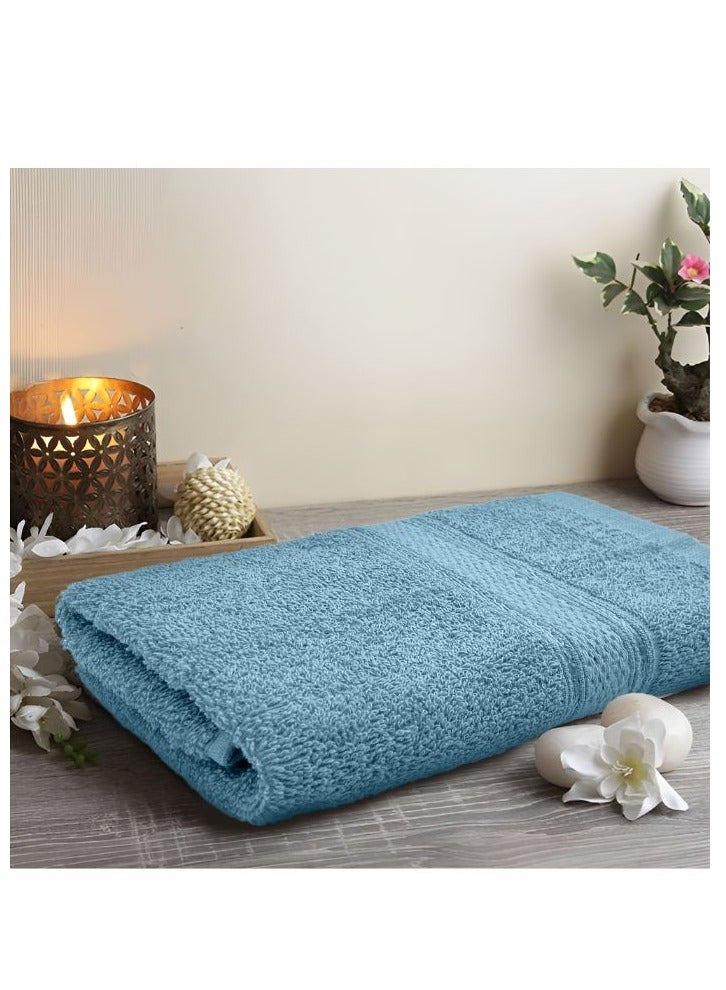 BYFT Daffodil (Light Blue) Premium Kids Towel (60x110 Cm-Set of 1) 100% Cotton, Highly Absorbent and Quick dry, Hotel and Spa Quality Bath linen with Stripe Diamond Dobby-500 Gsm  - Image 1