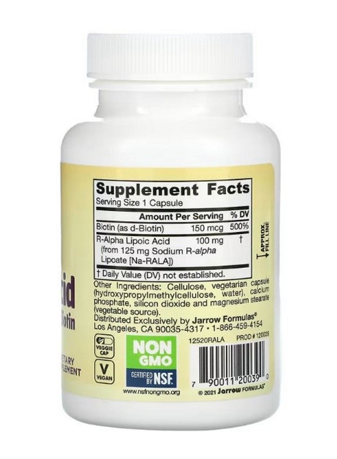 jarrow formulas RAlpha Lipoic Acid  Biotin 60 Veggie Caps - Image 2