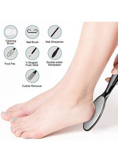 Arabest Electric Foot File Callus Remover, Rechargeable Foot File Pedicure Tools,12 in 1 Callous Remover Kit for Cracked Heels Calluses Dead Skin, Foot Scrubber with 3 Roller Heads,2 Speed,Battery Display  - Image 3