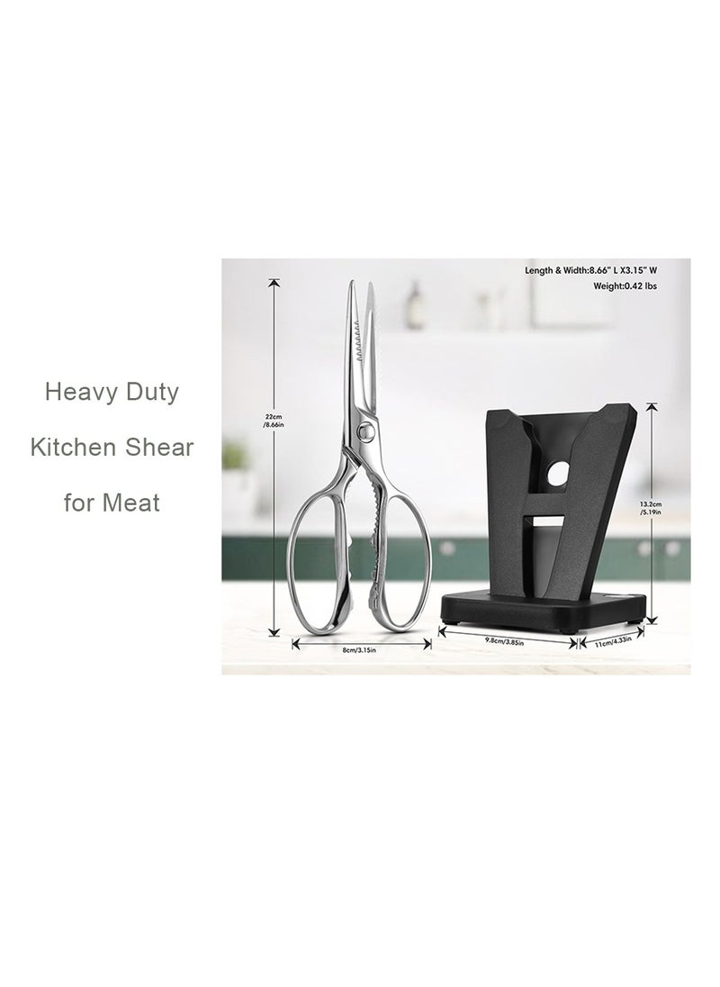 KASTWAVE - Heavy Duty Kitchen Scissors, Kitchen Shears for Meat, Chicken, Fish, Poultry, Herb and Bread, Stainless Steel Detachable Scissors All Purpose Heavy Duty, Dishwasher Safe Kitchen Scissors - Image 1