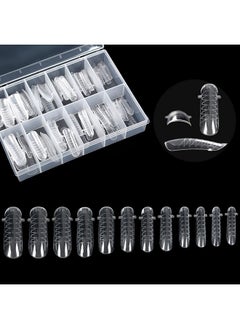 KADS 120Pcs Clear Full Cover Dual Nail System Form Uv Gel Acrylic Nail Art Mold Artificial Nail Tips With Scale For Extension (Model 2)  - Image 1