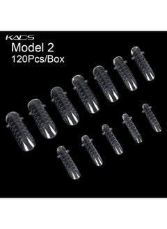 KADS 120Pcs Clear Full Cover Dual Nail System Form Uv Gel Acrylic Nail Art Mold Artificial Nail Tips With Scale For Extension (Model 2)  - Image 4