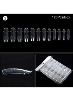 KADS 120Pcs Clear Full Cover Dual Nail System Form Uv Gel Acrylic Nail Art Mold Artificial Nail Tips With Scale For Extension (Model 2)  - Image 5