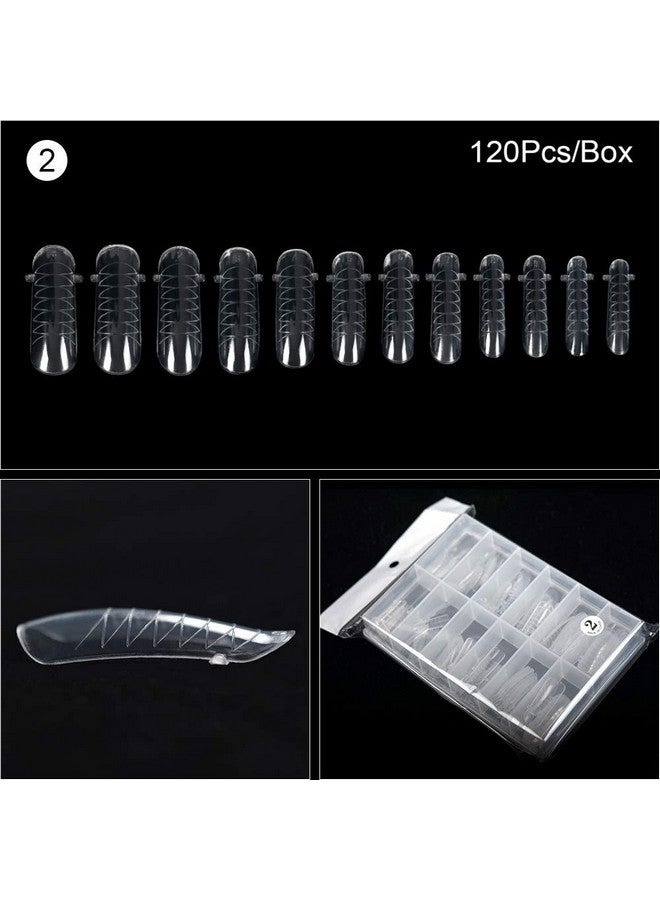KADS 120Pcs Clear Full Cover Dual Nail System Form Uv Gel Acrylic Nail Art Mold Artificial Nail Tips With Scale For Extension (Model 2) - Image 5