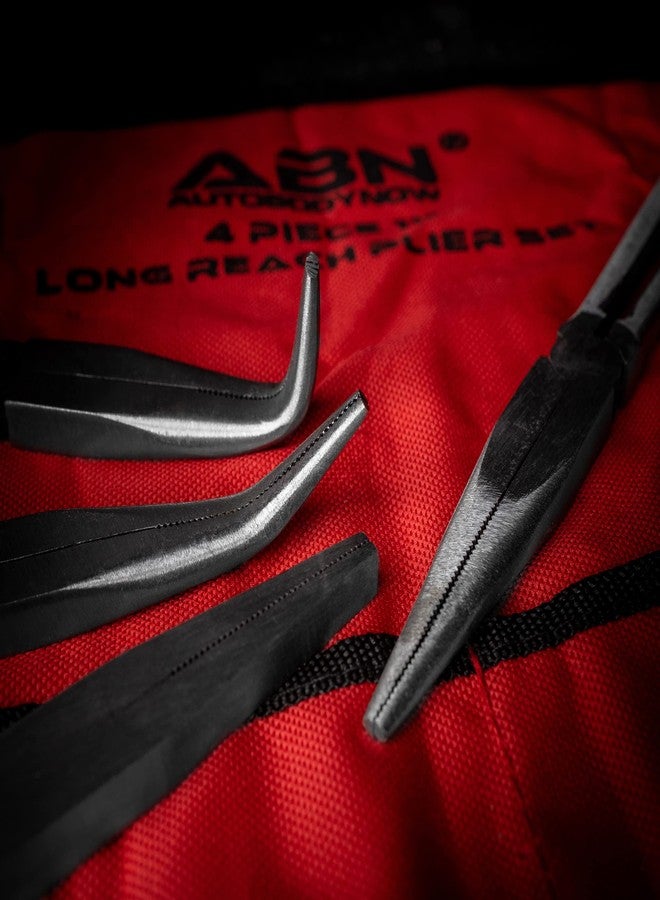 ABN Long Reach 11in Plier 4-Piece Set - 90-Degree Angle, 45-Degree Angle, Straight Needle Nose, and Duckbill Pliers - Image 5