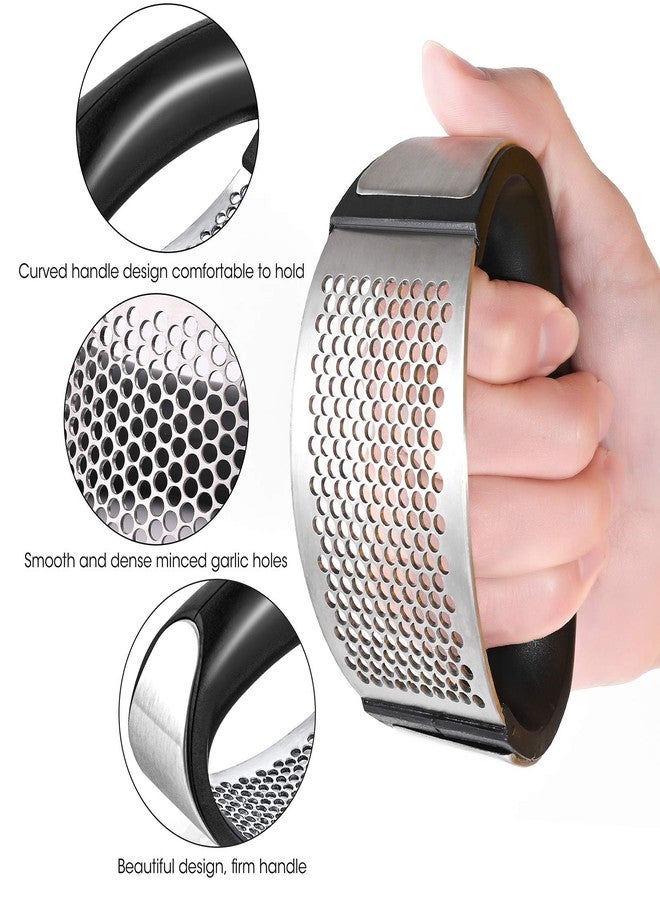 top Topolopyfeely Garlic Rocker Stainless Steel Silicone Garlic Peeler Garlic Press Rocker - Three-piece Suit - Image 4
