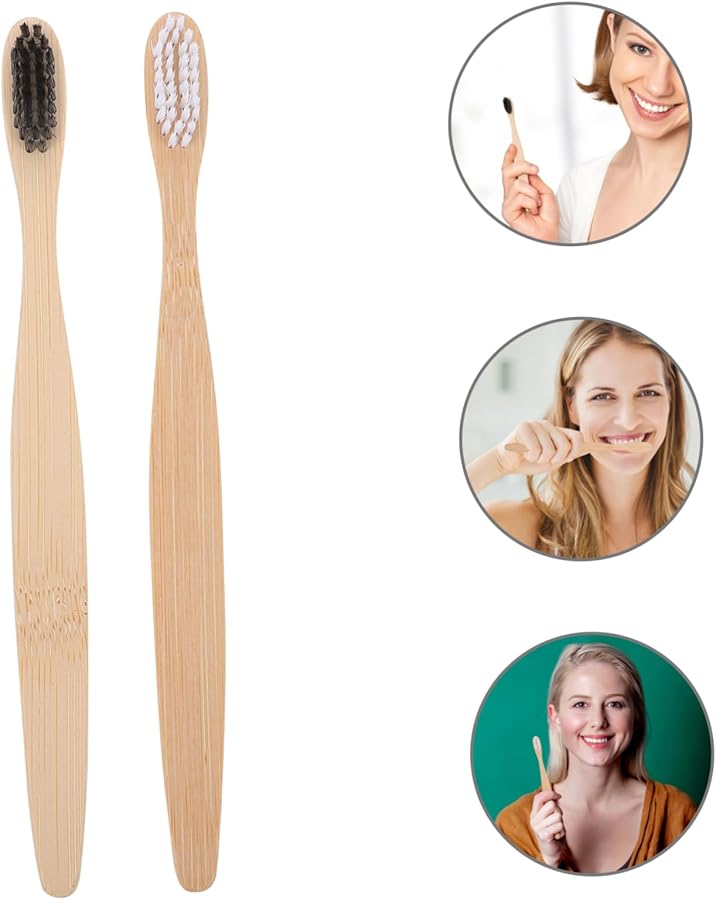 Bamboo Toothbrush Set Of 2 With Soft Bristles And Travel Cover Eco Friendly - Image 4