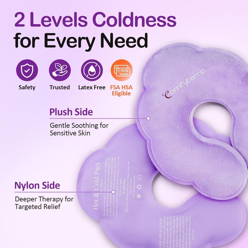 Comfytemp Breastfeeding Therapy Packs 4Pack Larger DualSided Hot  Cold Breast Gel Ice Pads Reusable Postpartum Essentials for Pain Relief Mastitis Engorgement New Mom Gifts - Image 5