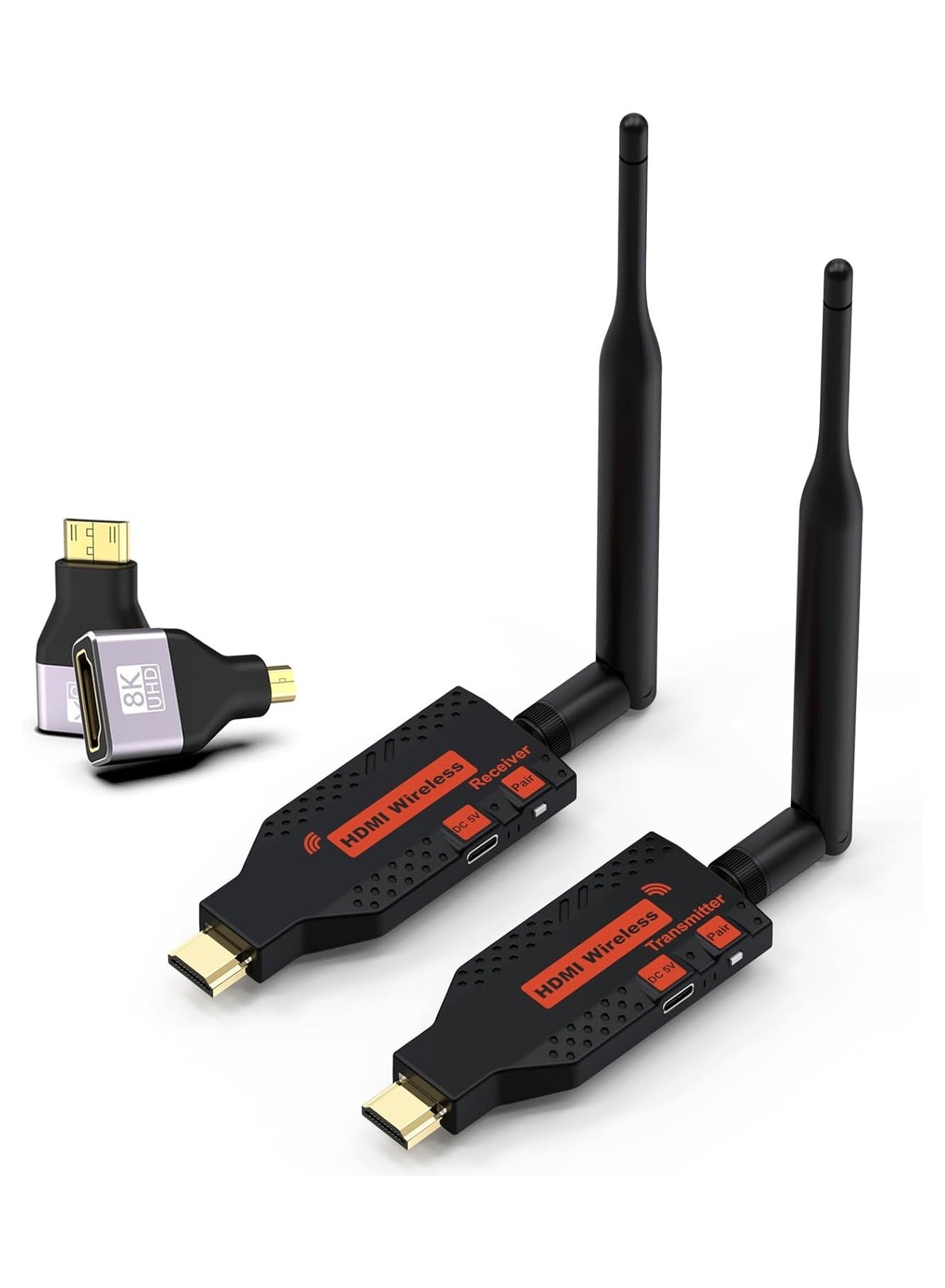 2026 Upgraded Wireless HDMI Transmitter and Receiver, 330FT/100M,4K Decode 1080P Output,Plug & Play Portable 2.4G/5G Wireless HDMI Extender Kit for Desktop,PC,TV Box, PS5/4 to TV/Monitor/Projector