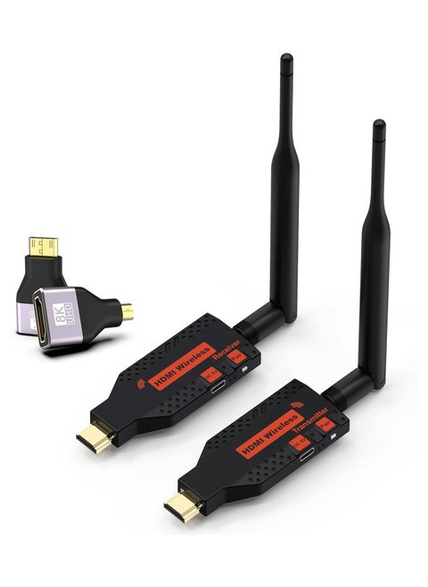 2025 جهاز إرسال واستقبال HDMI لاسلكي مطور HDMI، 330 قدم/100 متر، إخراج 4K فك تشفير 1080P، طقم موسع HDMI لاسلكي محمول 2.4G/5G قابل للتوصيل والتشغيل لسطح المكتب، الكمبيوتر، جهاز التلفزيون، PS5/4 إلى التلفزيون/الشاشة/جهاز العرض